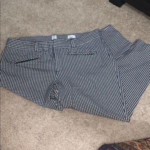 Black and white checkered capri pants